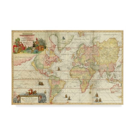 Vintage Lavoie 'World Map' Canvas Art,22x32